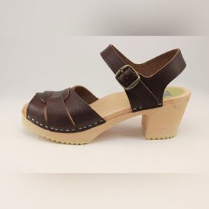 Scandic Footwear - Portsmouth Peep Toe Sandals - Brown Leather